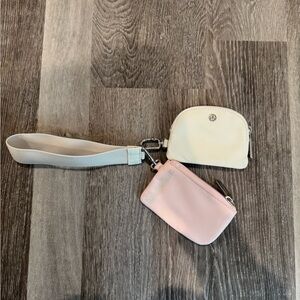 Lululemon Pink and Cream Wristlet Set